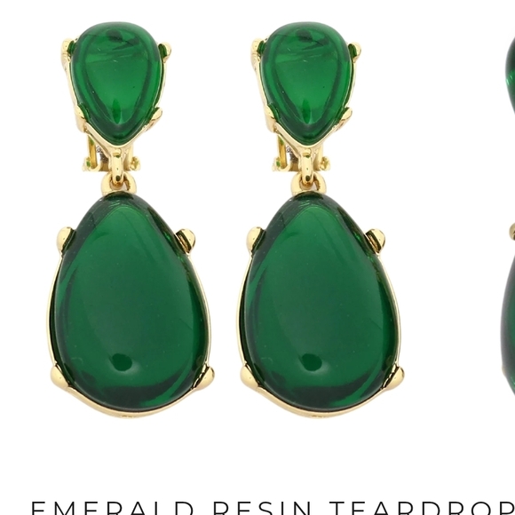 Kenneth Jay Lane Gold and Emerald Earrings NWT - Picture 2 of 4